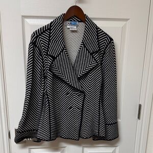 Carlisle Black and White Wool Blend Sweater blazer